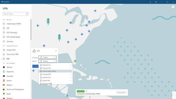 NordVPN P2P servers